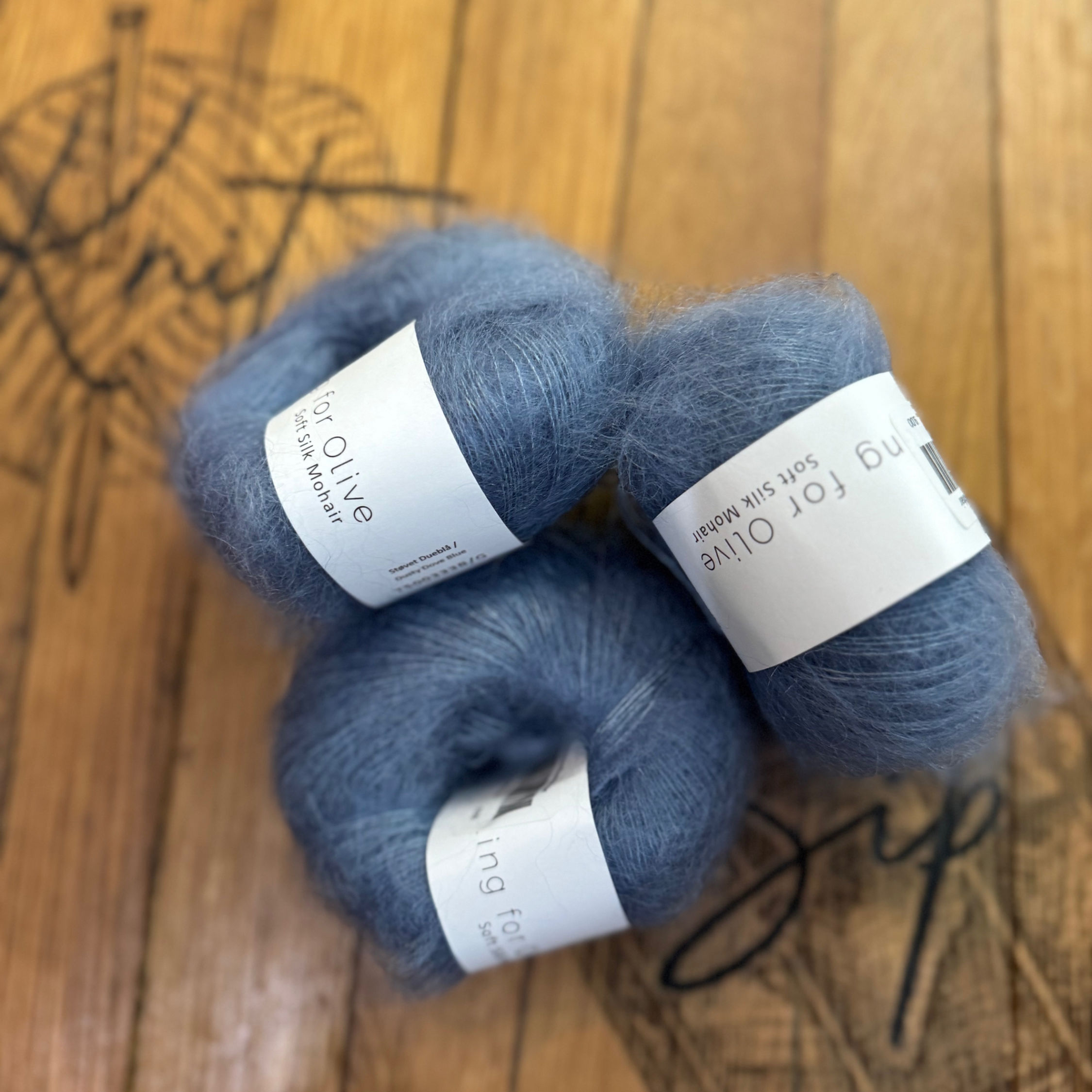 Dusty Dove Blue Mohair