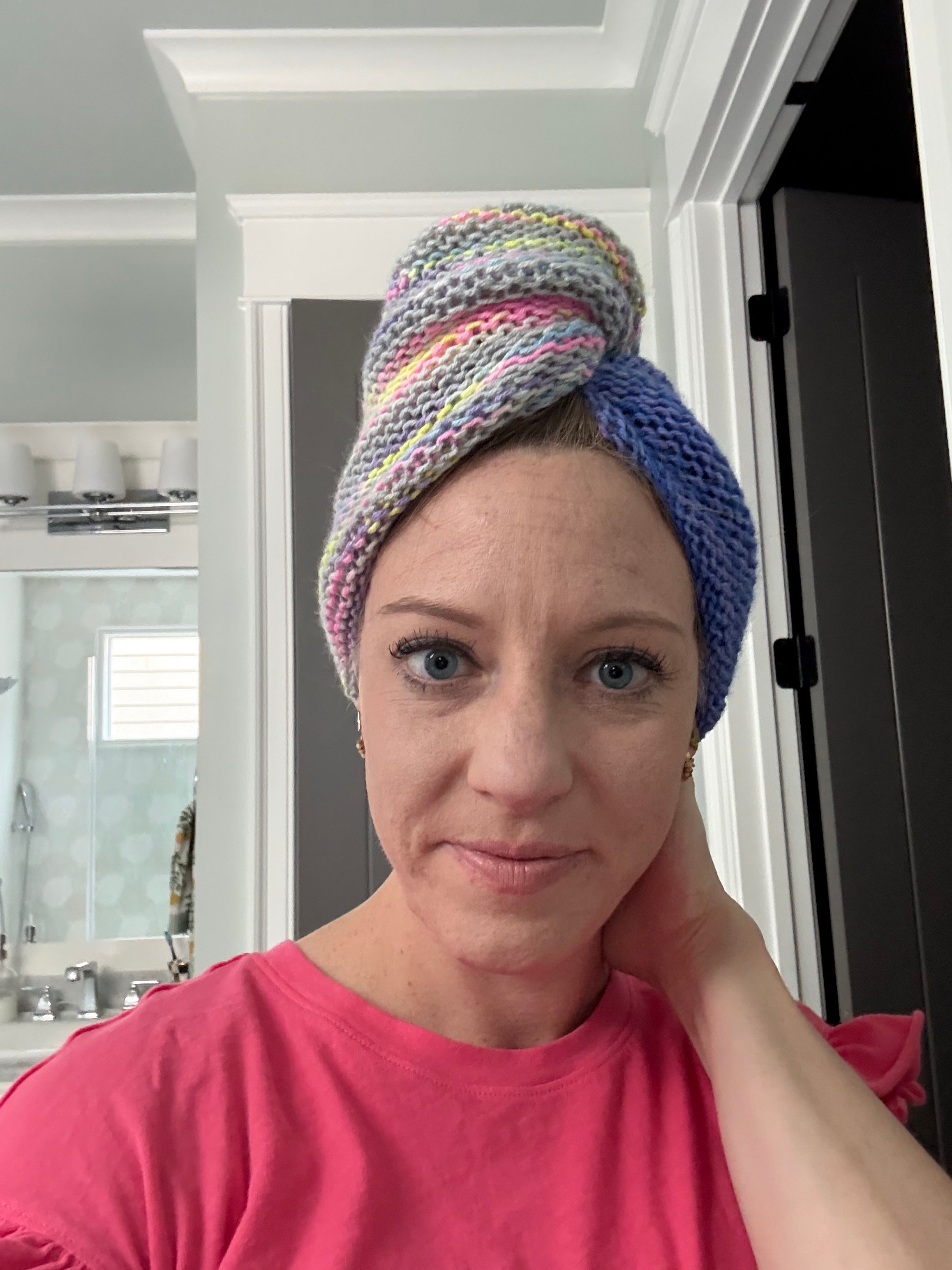 Wet Head Towel - Beginner Knitting Project