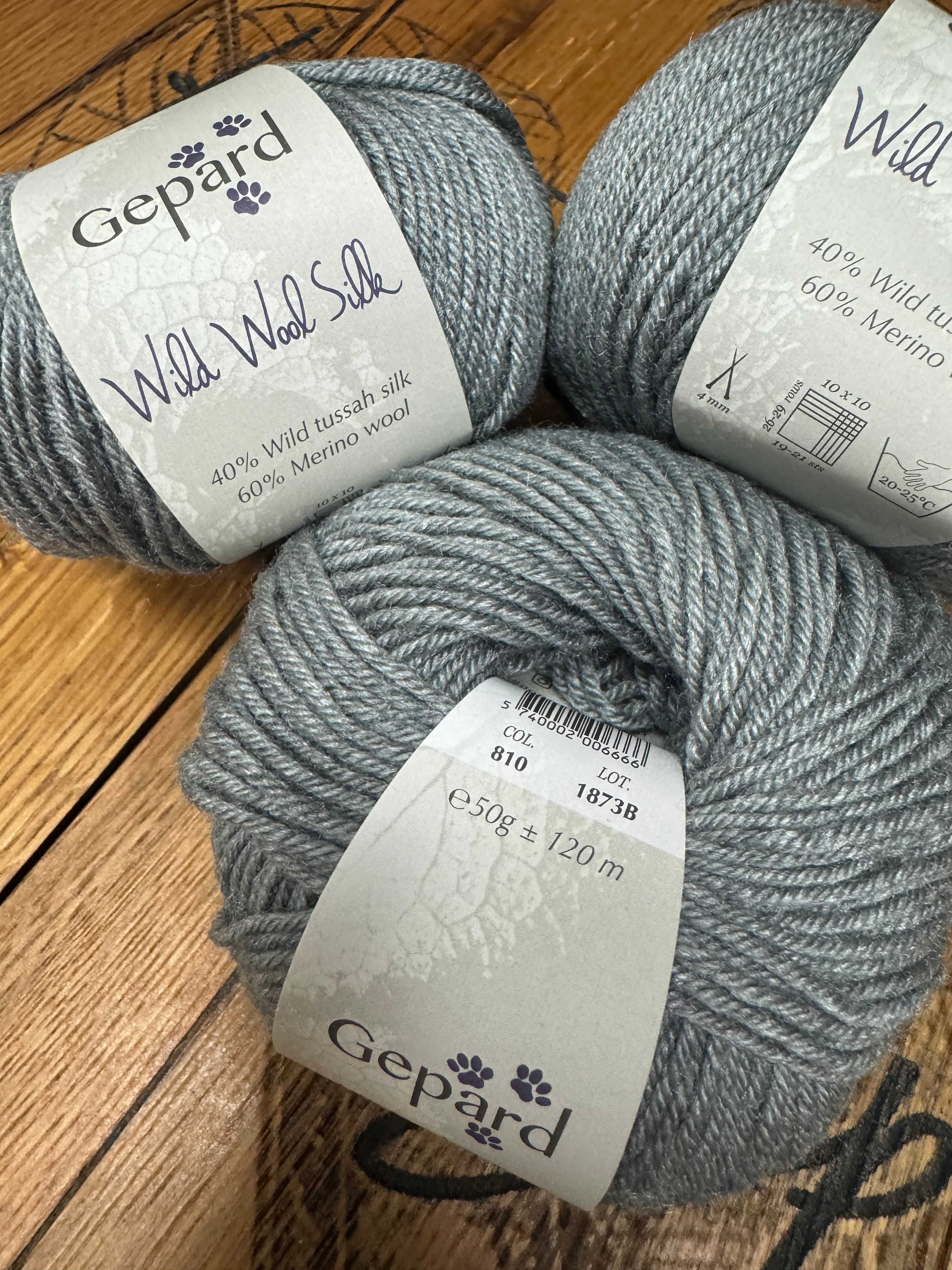 Aqua Grey Wild Wool Silk