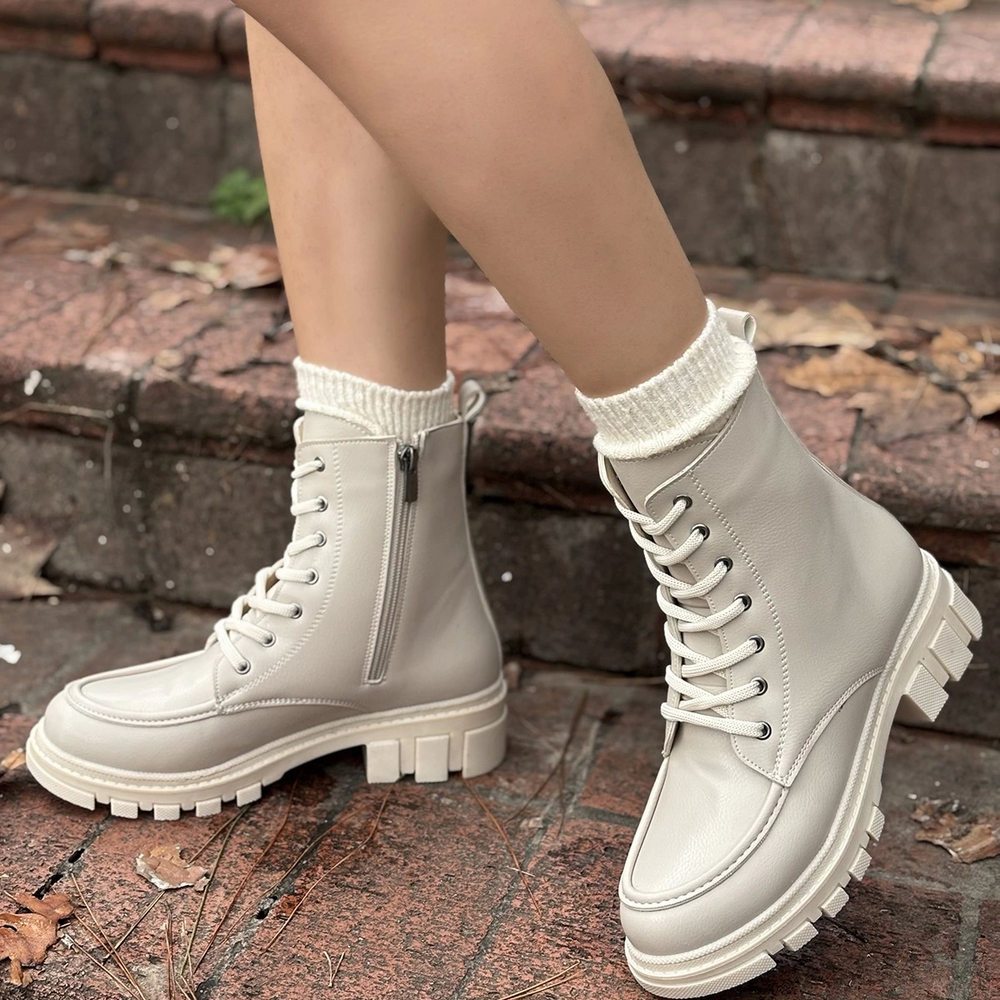 Yuran Bej Cilt Bağcıklı Bot