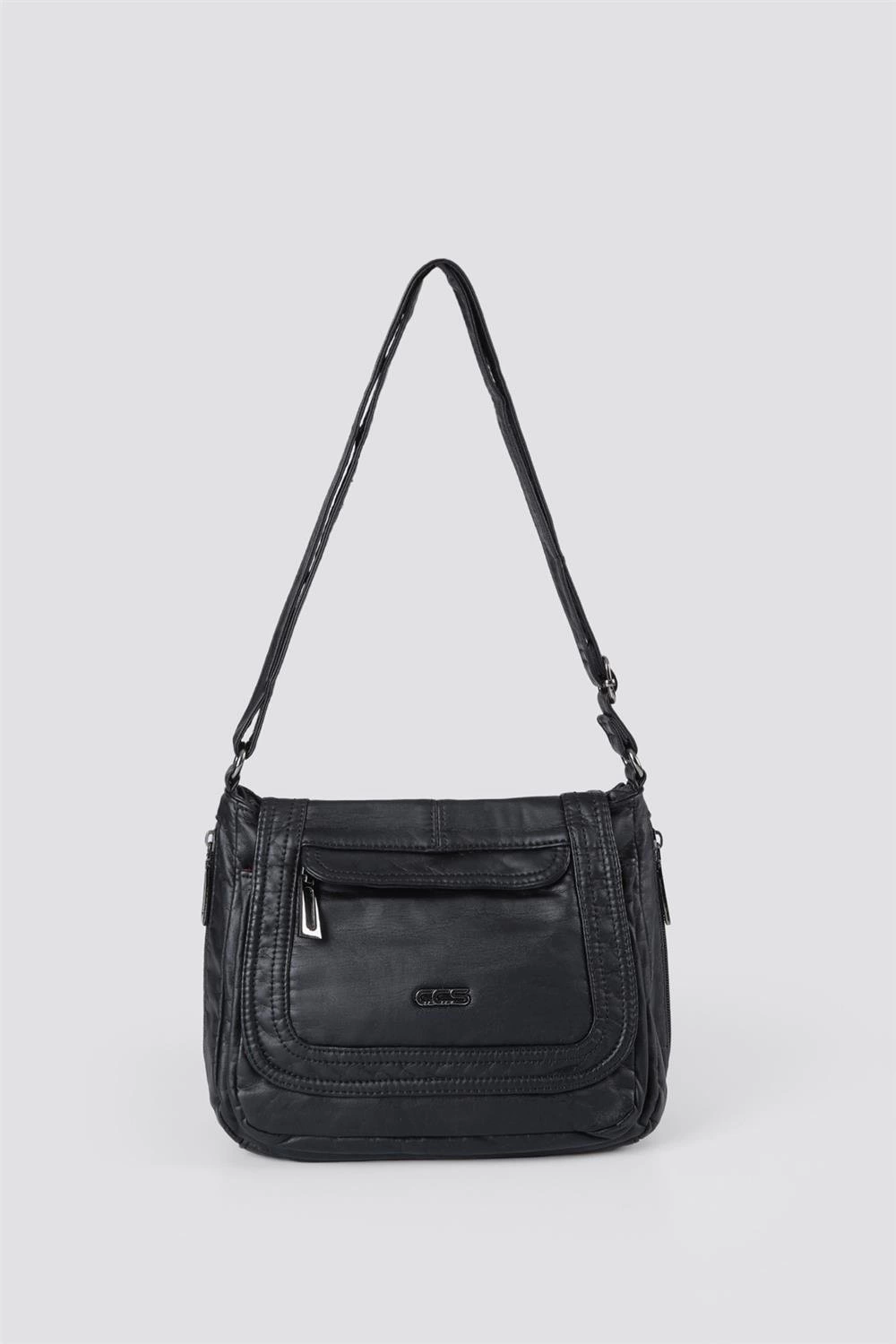 Ziwen Siyah Cilt Omuz Çantası