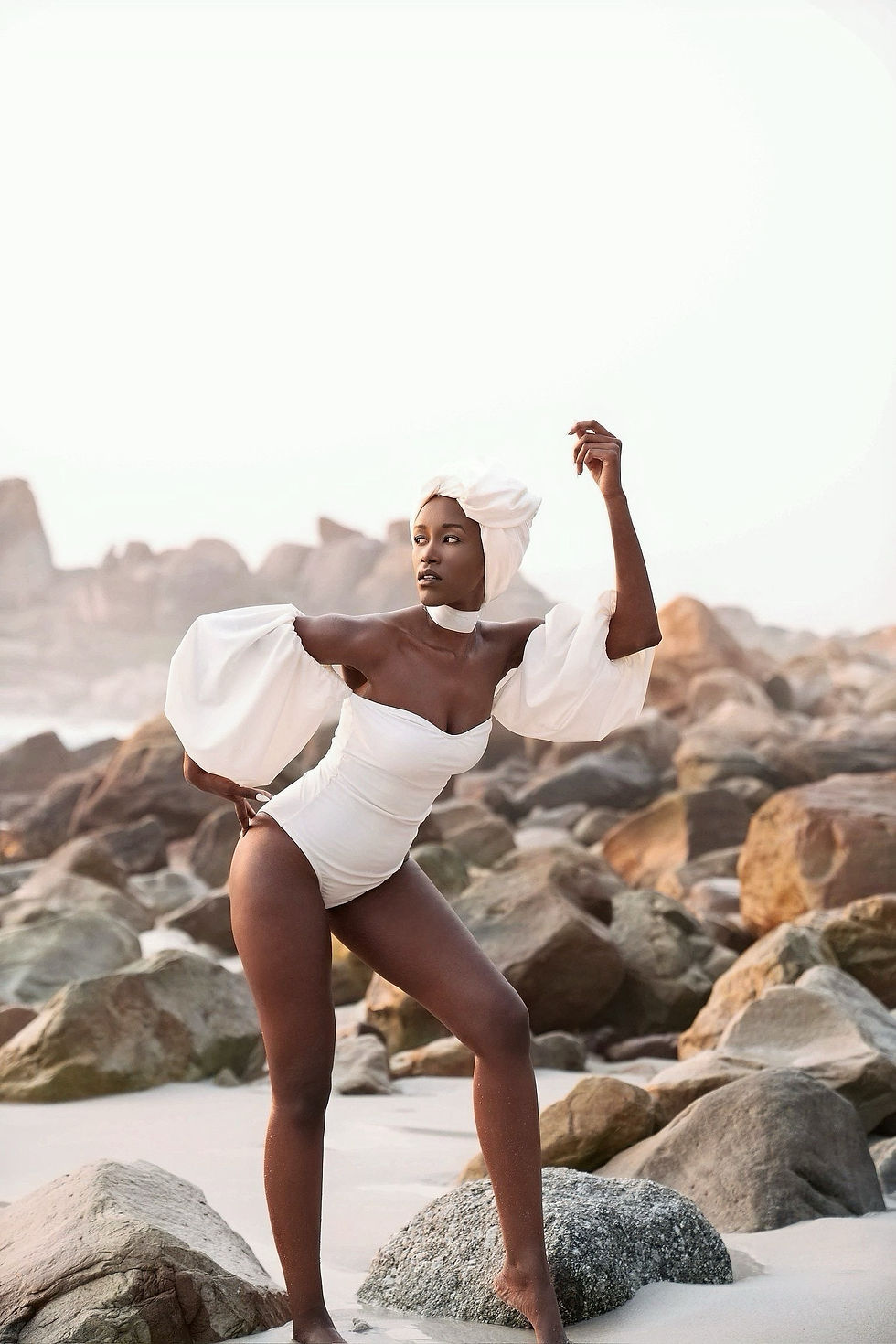 Thumbnail: "MALIKA" Puff-Sleeved Swimsuit