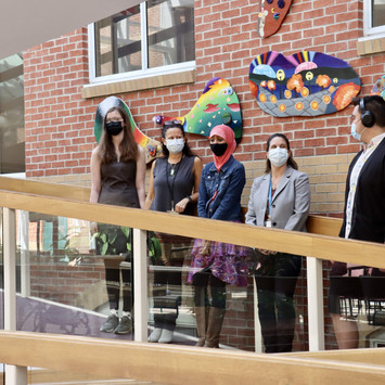 Artists, executives and board members at the unveiling of the 'Conversation Cloud' Exhibition.