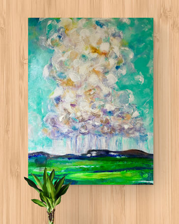 Becoming Cumulus, painting by artist Aiden Lee 