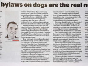 Nuisance bylaws on dogs are the real nuisance
