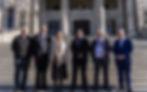 The petition outside Parliament, 22 July. From left: Mathew Potter, Mayor Dan Gordon, Brooke Azzopardi and Matt James (Pegasus Residents’ Group Inc), Dan Rosewarne (Labour List MP) and Matt Doocey (National MP).