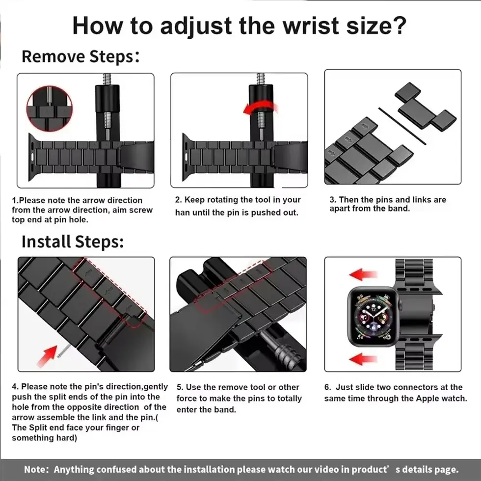 Thumbnail: Stainless Steel Strap for Apple Watch Ultra 3/2 Band 46mm 49mm 40mm 44mm 42mm 41