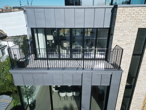 Stunning Clapham home. Front view by drone.