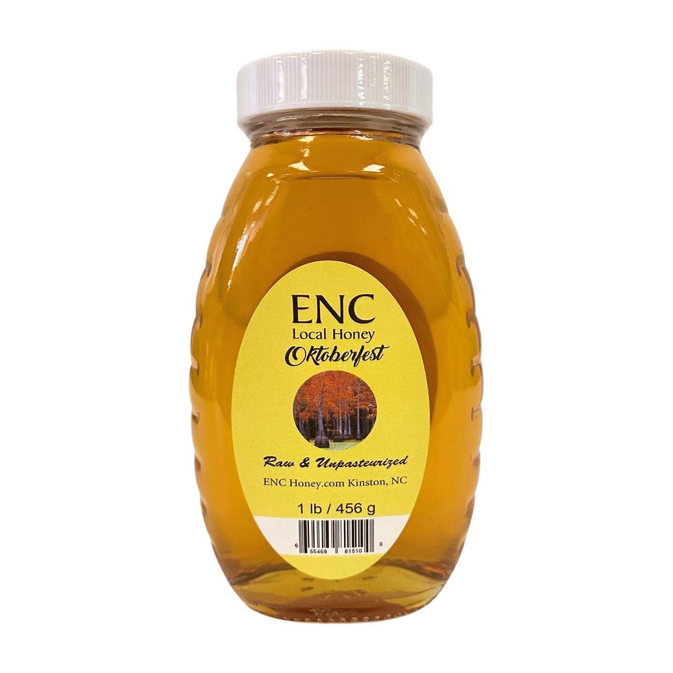 raw oktoberfest honey in a jar