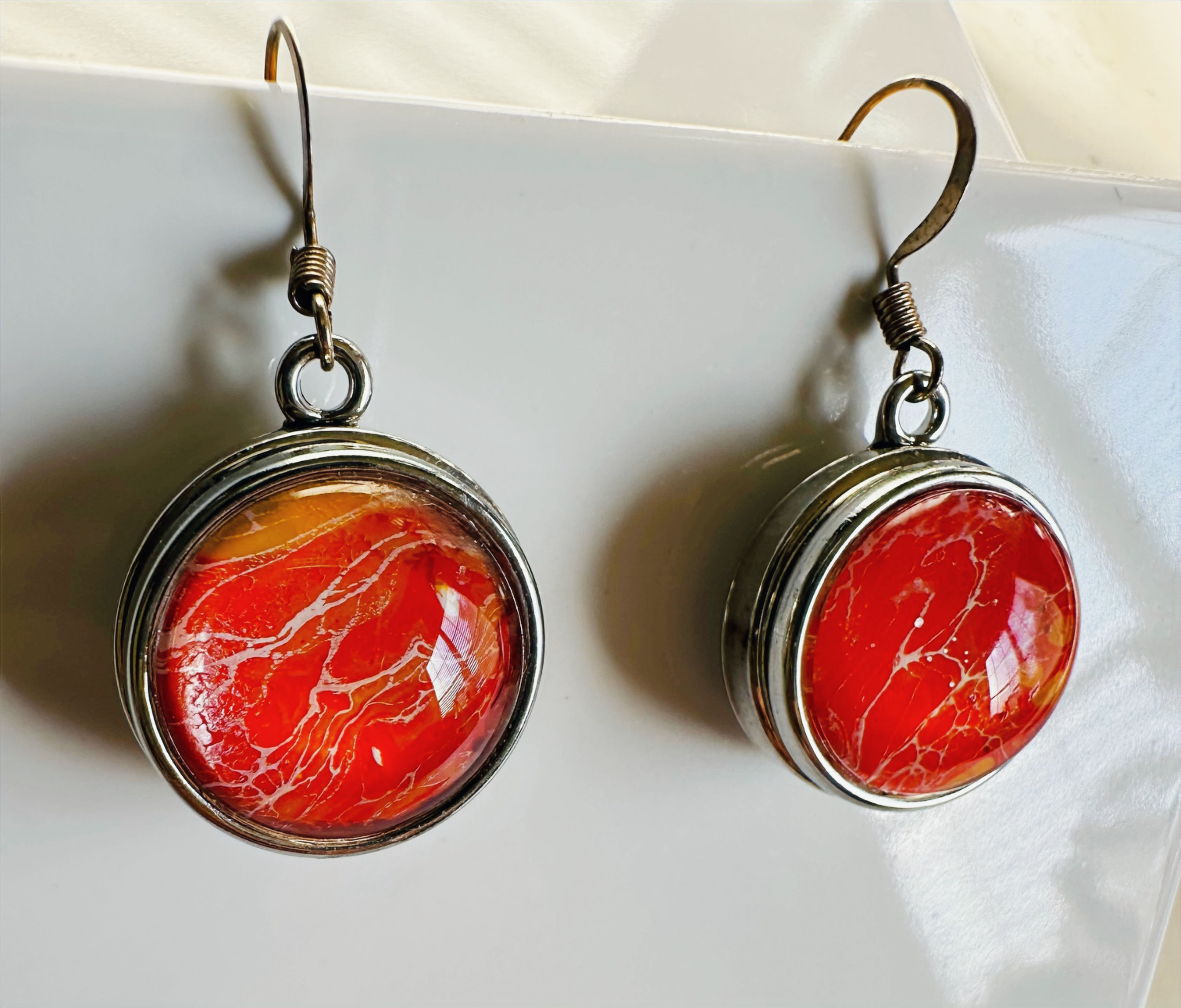 Dangle Button Snap Earrings