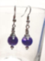 Purple Cut Glass Earrings