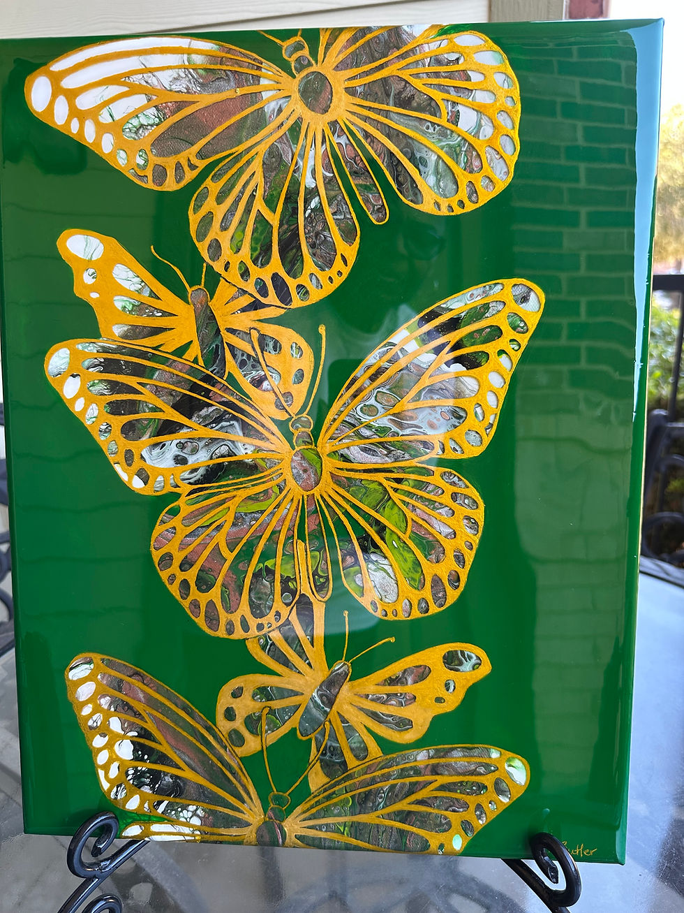 Golden Resin Butterflies
