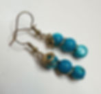 Aqua Bead Twist Earrings