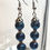 Thumbnail: Blue Bead Silver Cap Earrings