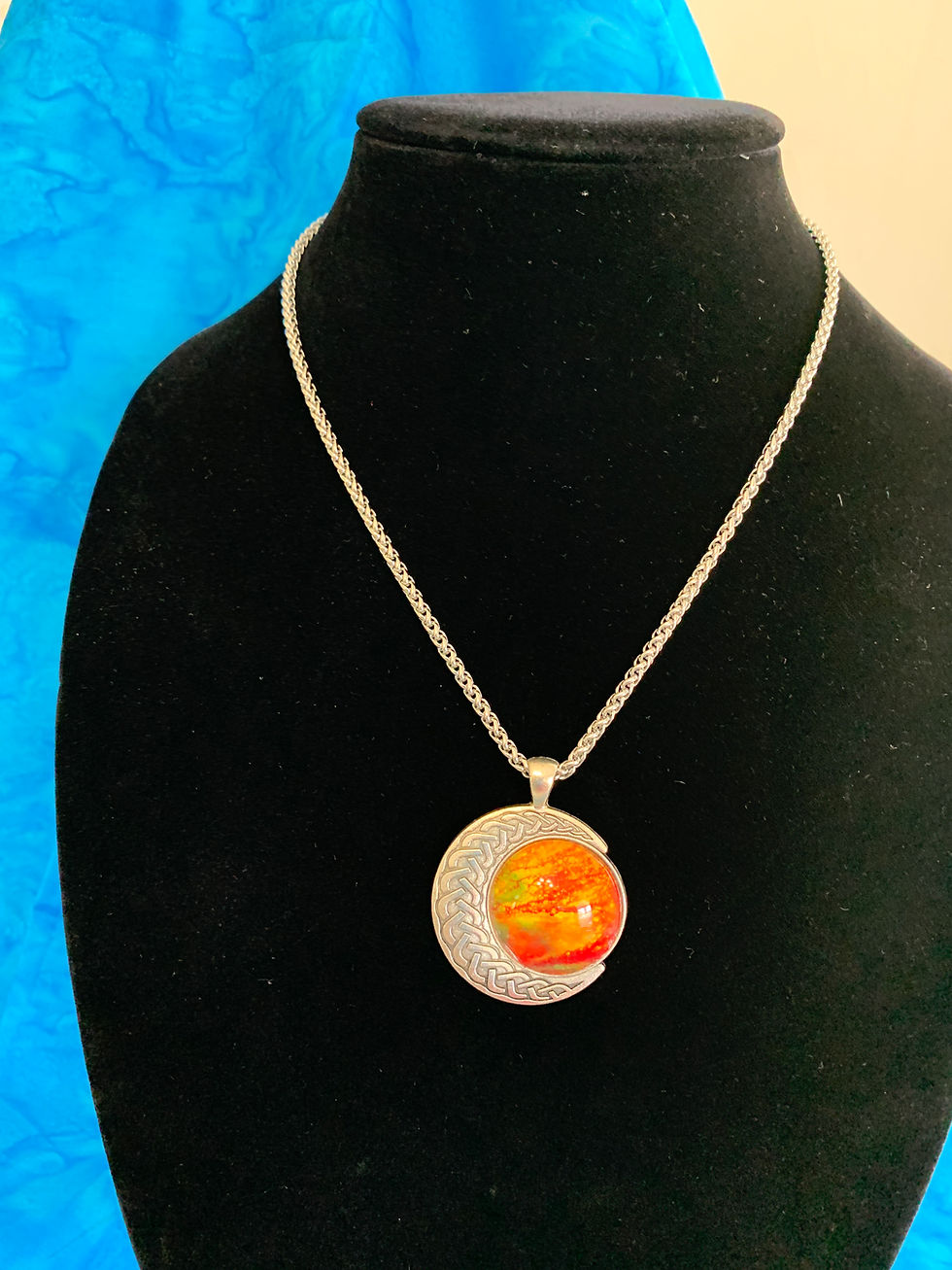 Thumbnail: Braid Sun Pendant Necklace