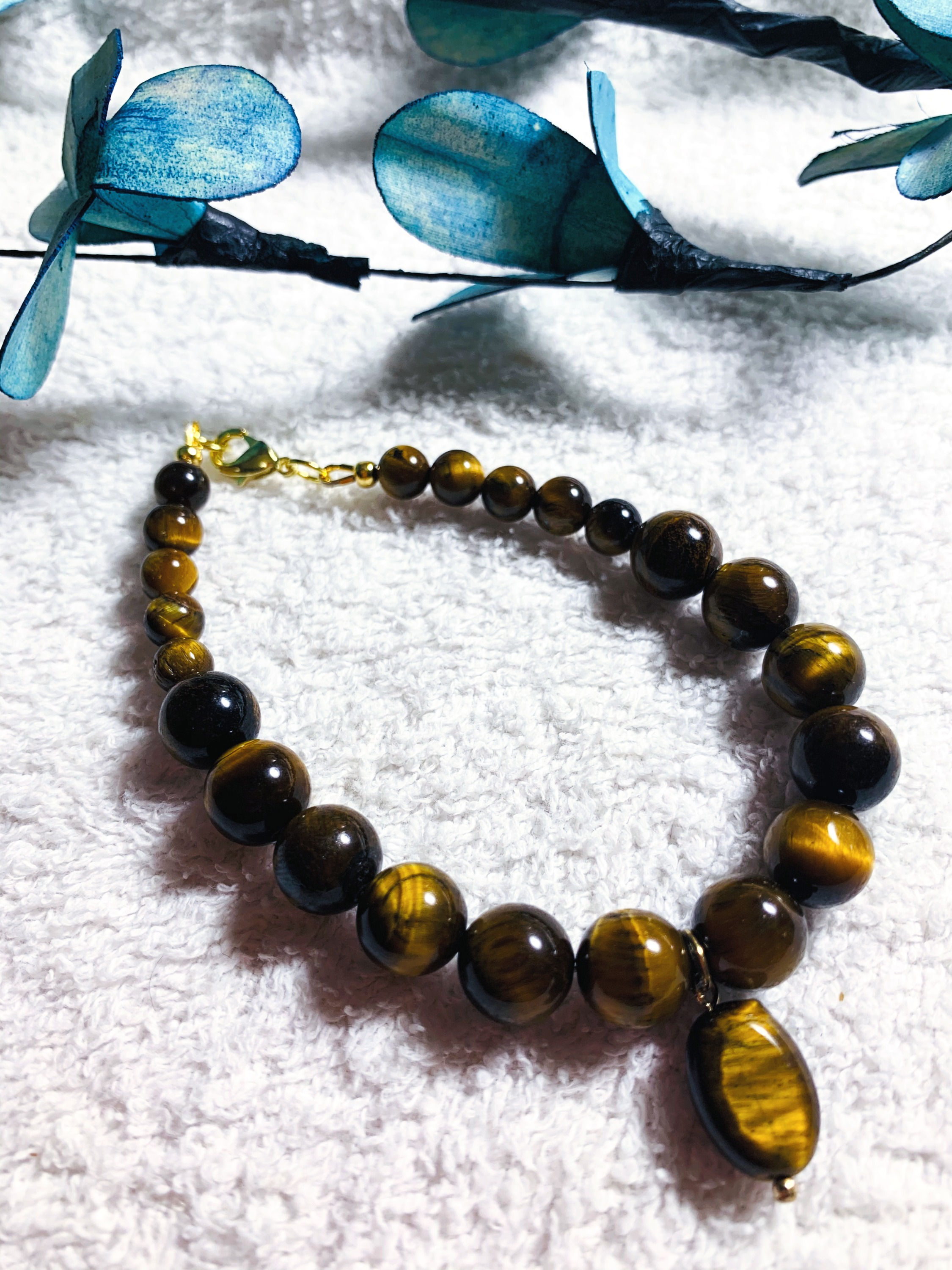 Brown Bead Bracelet with Charm