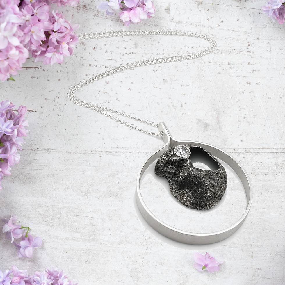 Volcano Necklace, with cubic zirconia stone
