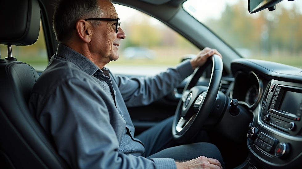 Close-up view of a driver assisting a veteran into a wheelchair-accessible vehicle