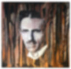 NICOLA TESLA - Oil on Wood By: Brian Keene