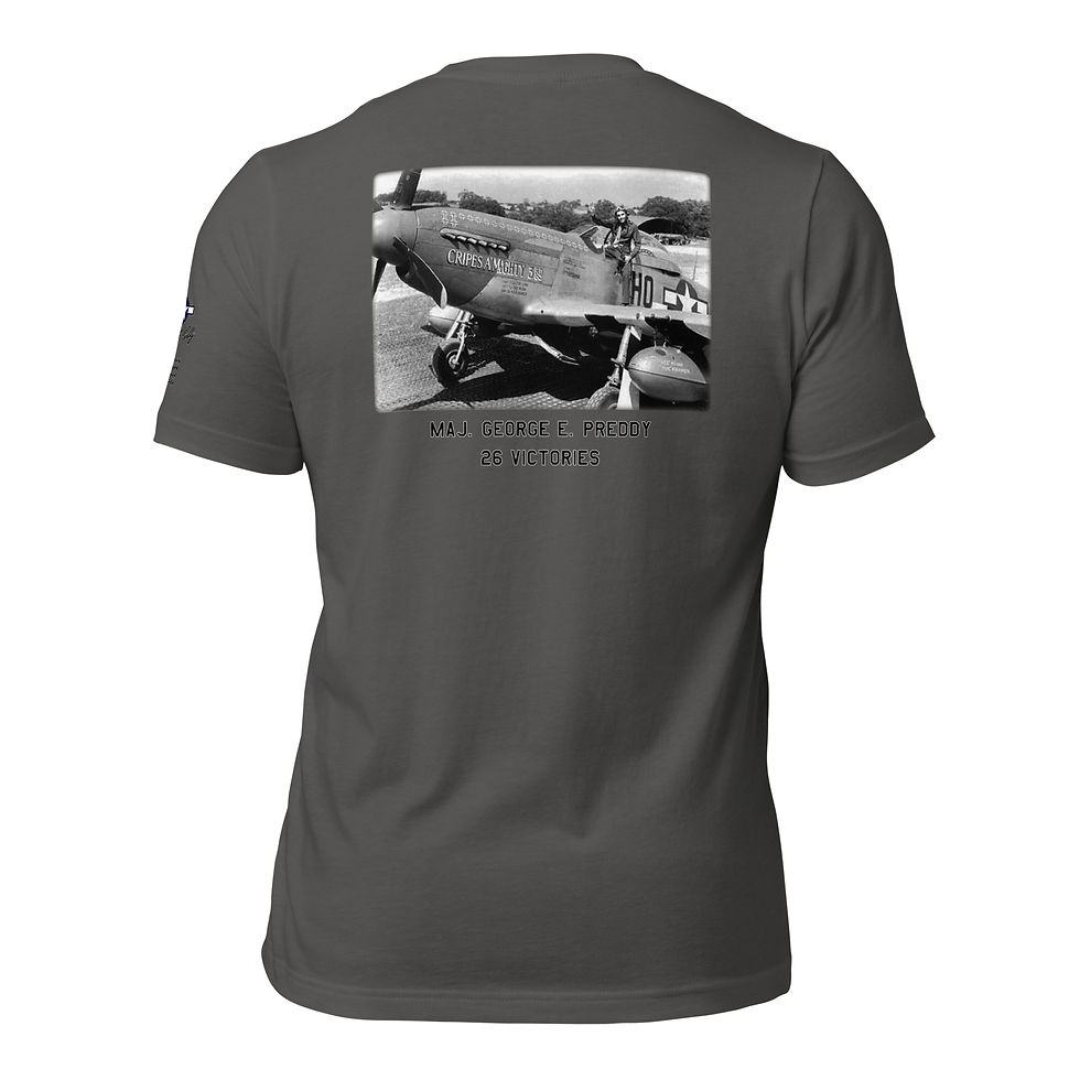 Thumbnail: George E. Preddy USAF P-51 Mustang WW2 Ace T-Shirt