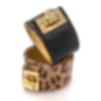 Thumbnail: embossed leather turn lock cuff