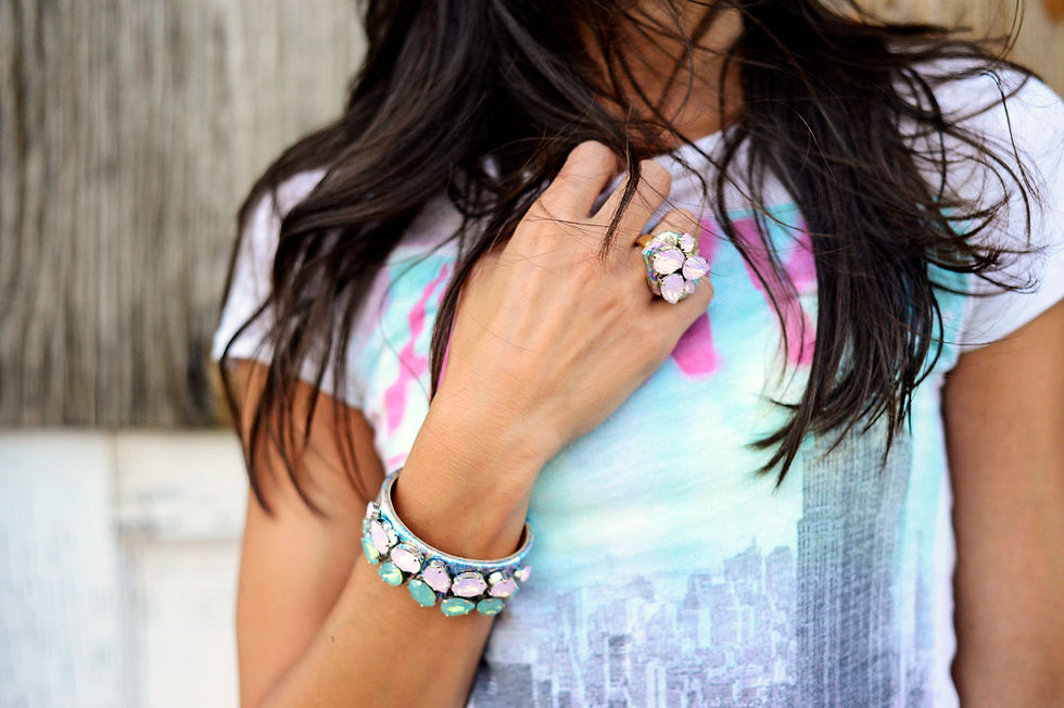 Thumbnail: leather + bling cuff