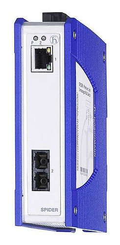 Hirschmann SPIDER III SSL20-1TX/1FX Industrial Media Converter, 1 x 10/100Base-TX, RJ45, 1 x 100Base-FX, Multimode SC, IP30 H