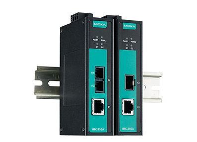 Moxa Industrial Gigabit Media Converter, 10/100/1000Base-T(X) to 1000Base-SX/LX/LHX/ZX (via SFP (Sold Separately)), 24 VDC, D