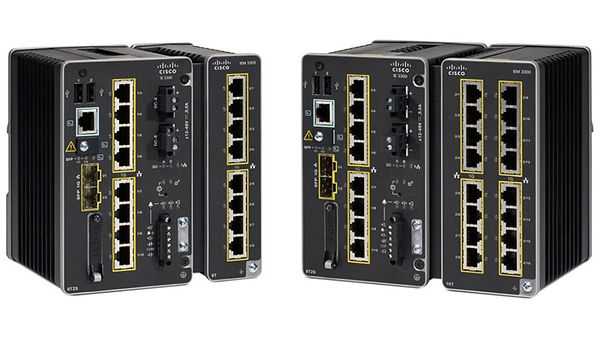 Cisco IE3300 Series Industrial Ethernet Switches, -40 to +75 deg. C, Supports 1 Expansion Module, Network Essentials.