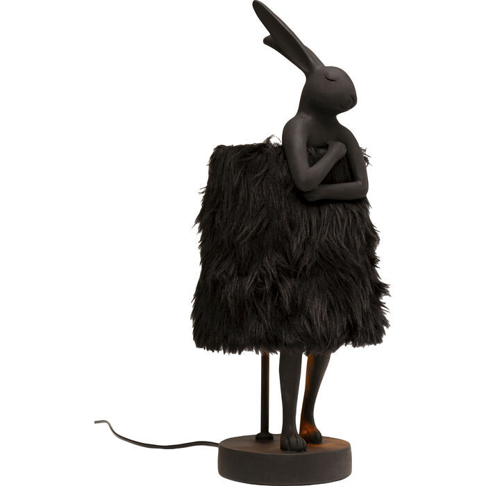Miniature : Lampe à poser Animal Rabbit Fur noir/doré 50cm