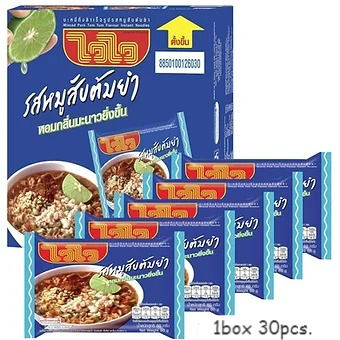 ภาพขนาดย่อ: WaiWai Minced Pork Tom Yum Flavour Instant Noodles 60g*30