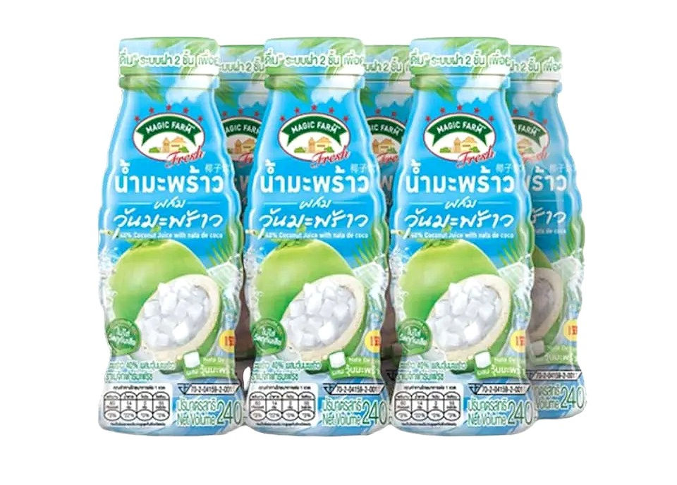 ภาพขนาดย่อ: Magic Farm Fresh 40% Coconut Juice with Nata De Coco 240ml.