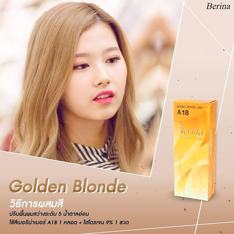ภาพขนาดย่อ: Berina Hair Color Cream A18 Golden Blonde Color 60g.