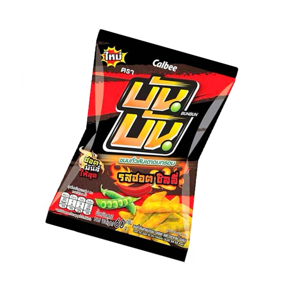 ภาพขนาดย่อ: Bun Bun Green Pea Snack Hot Chilli Flavoured 60g.