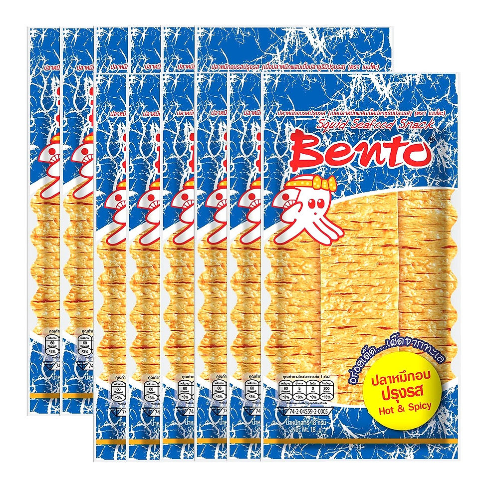 Thumbnail: Bento Squid Seafood Snack Hot and Spicy Flavour 18g.