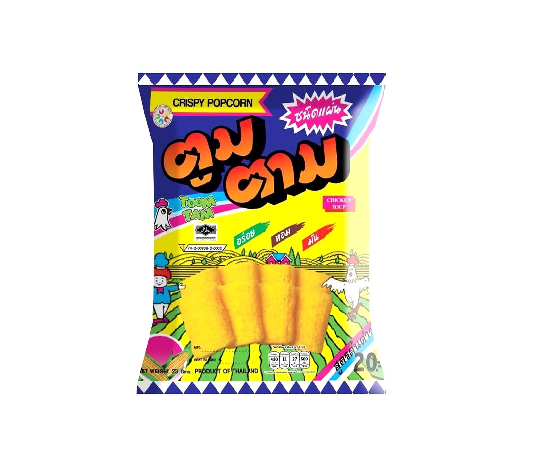 Toom Tam Corn Snack Chicken Soup Flavoured 91g.