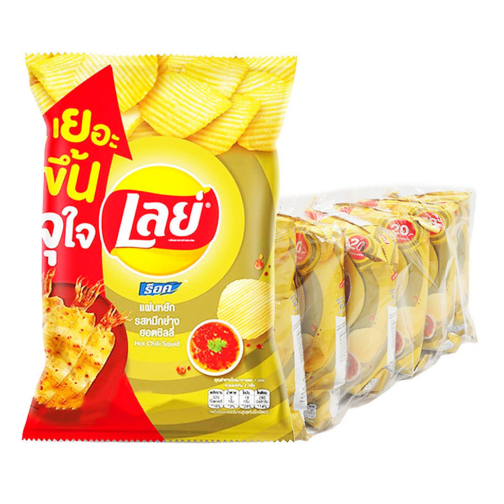 ภาพขนาดย่อ: Lay's Rock Ridged Potato Chips Hot Chilli Squid Flavor 48g.