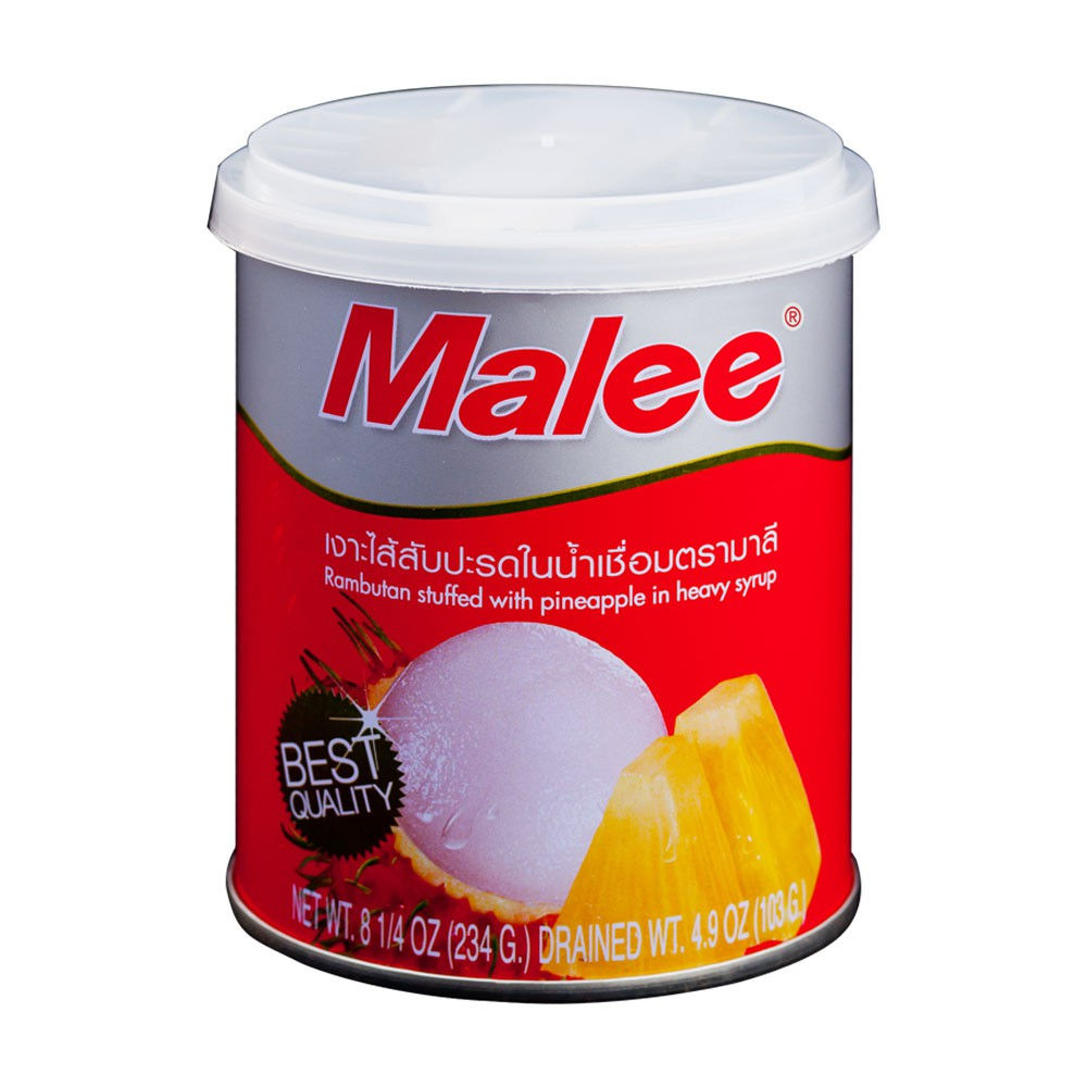 Malee Rambutan Stuffed with Pineapple in Heavy Syrub 234g.