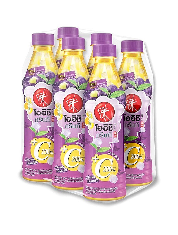 ภาพขนาดย่อ: Oishi Green Tea Plus C Kyoho Grape Flavour with Nata De Coco and Vitamin C 350ml