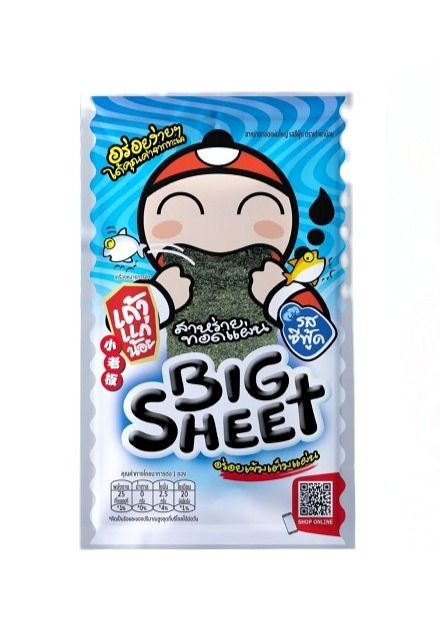 ภาพขนาดย่อ: Taokaenoi Crispy Seaweed Big Sheet Seafood Flavour 3.2g*12