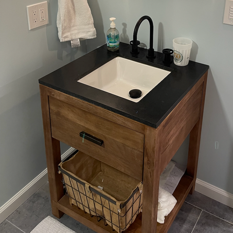 Small wood bathroom vanity