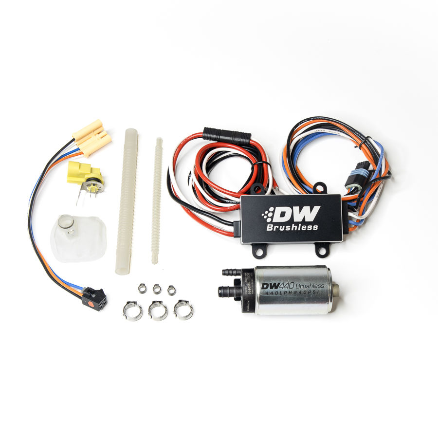 DW DW440 440lph Brshlss Fuel Pump w/ PWM Ctrlr & Instll Kit 11-14 Mustang GT