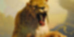 Sabretooth tiger attacking from the front