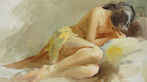 Semi- Nude Figure- fine art painting by John Fernandes