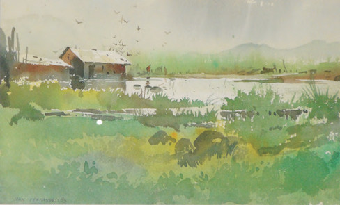 Marshy Lands-fine art painting by John Fernandes