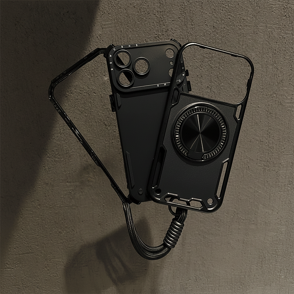 Thumbnail: 360° Rotating Magnetic Phone Case with Strap for iPhone