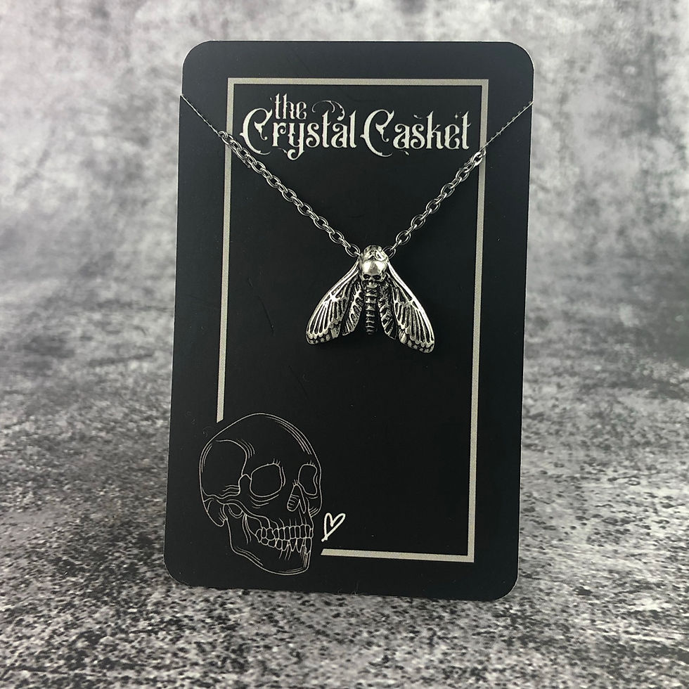 Thumbnail: Miniature Death Moth Necklace or Earring Set