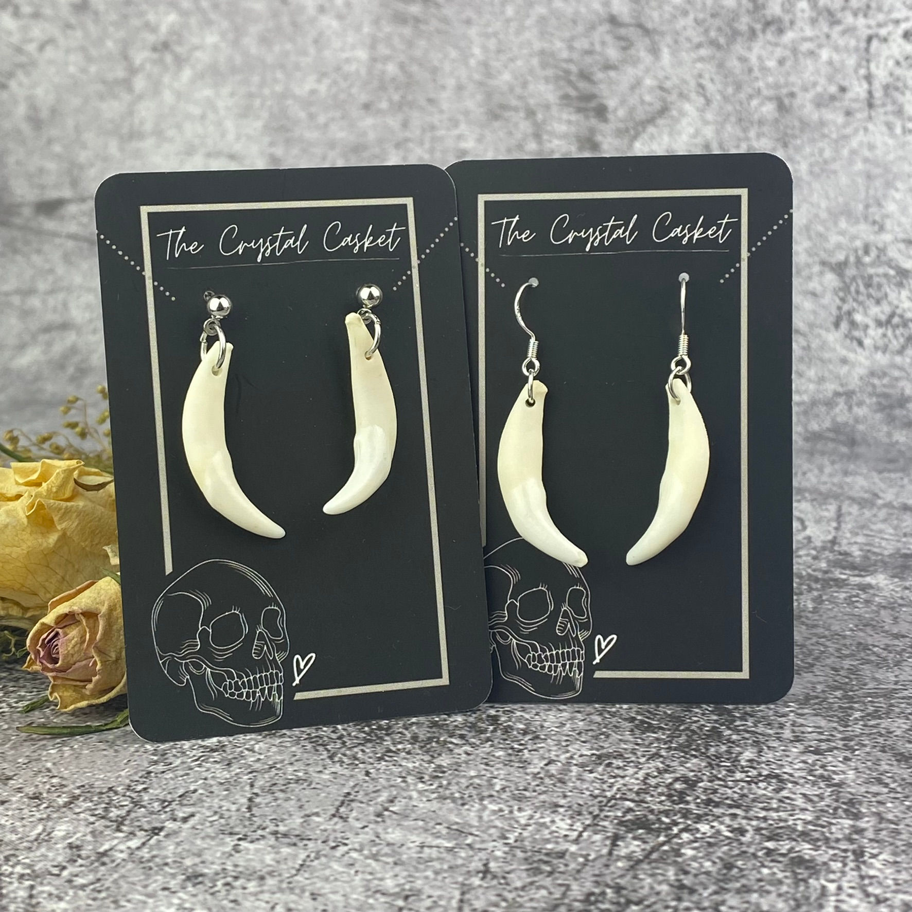 Sterling Silver Fox Tooth Earrings