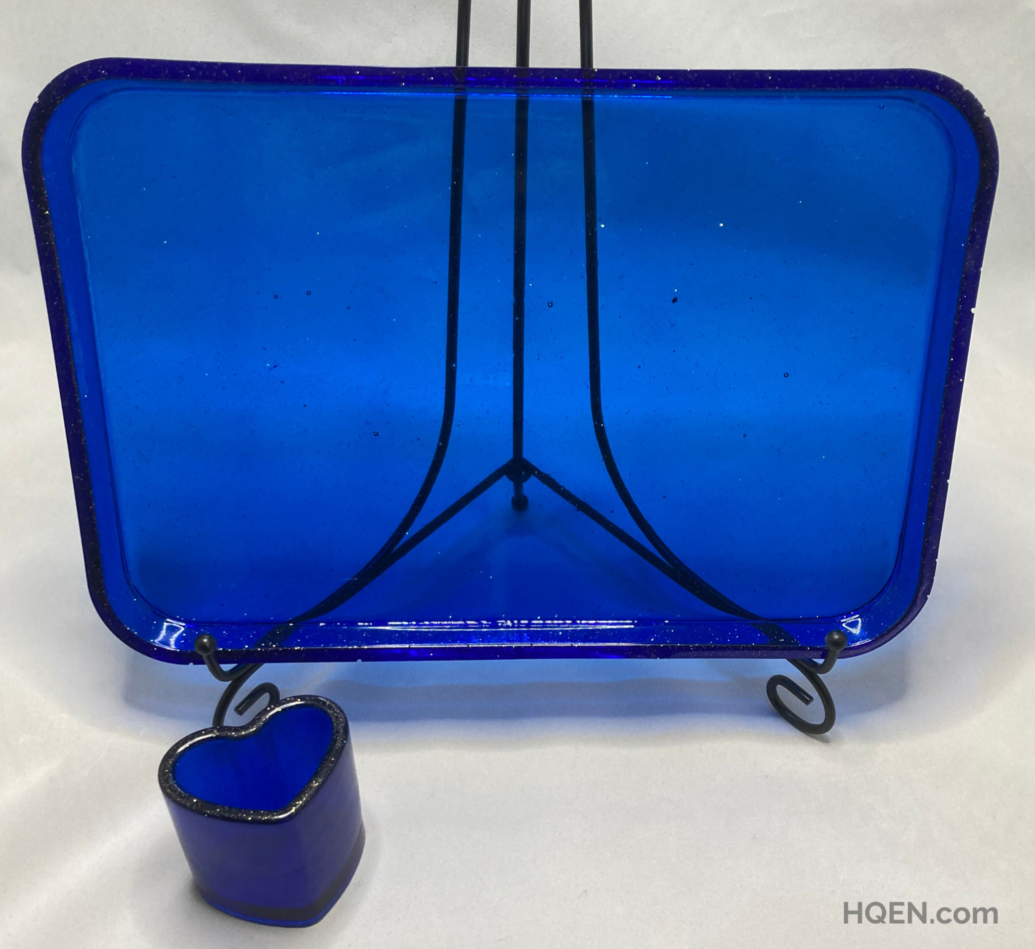 Blue Rolling Tray with Copper Glitter and Stash Cup