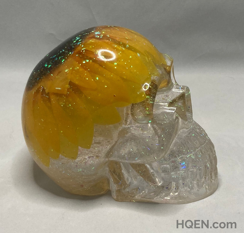 Thumbnail: Large Sunflower Epoxy Resin Skull
